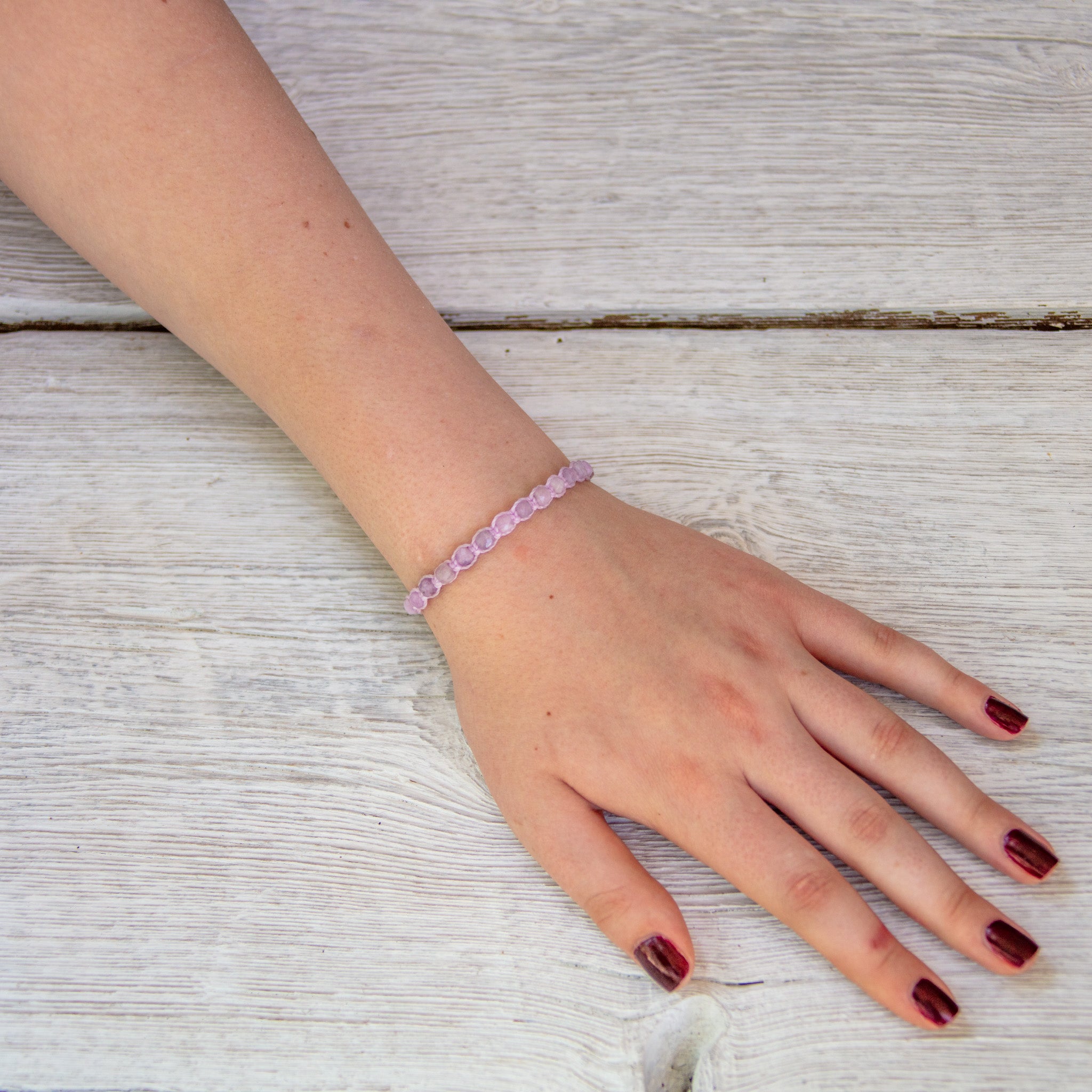 kunzite beads bling bijou bracelet