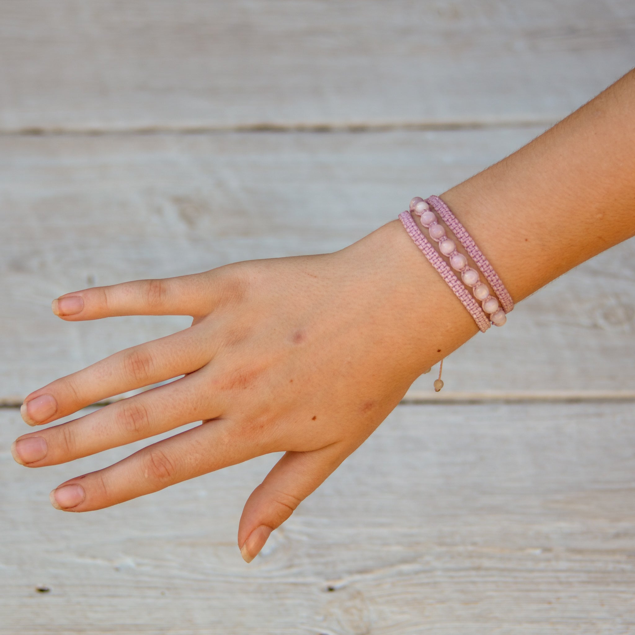 kunzite earthy embrace bracelet