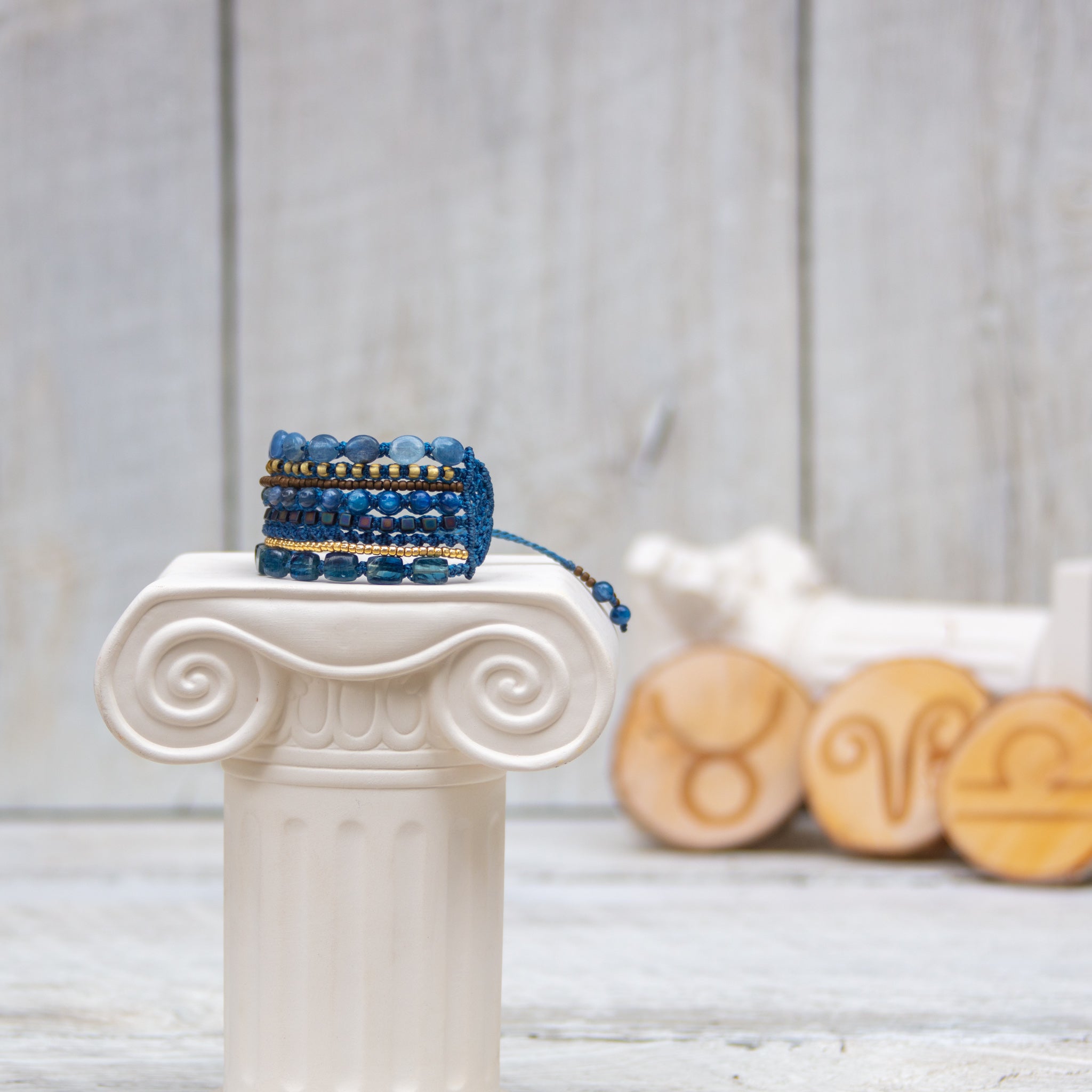 kyanite never too much bracelet