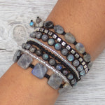labradorite never too much gemstone bracelet