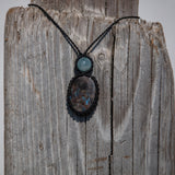 Larvikite & Aquamarine Mystic Duet Necklace