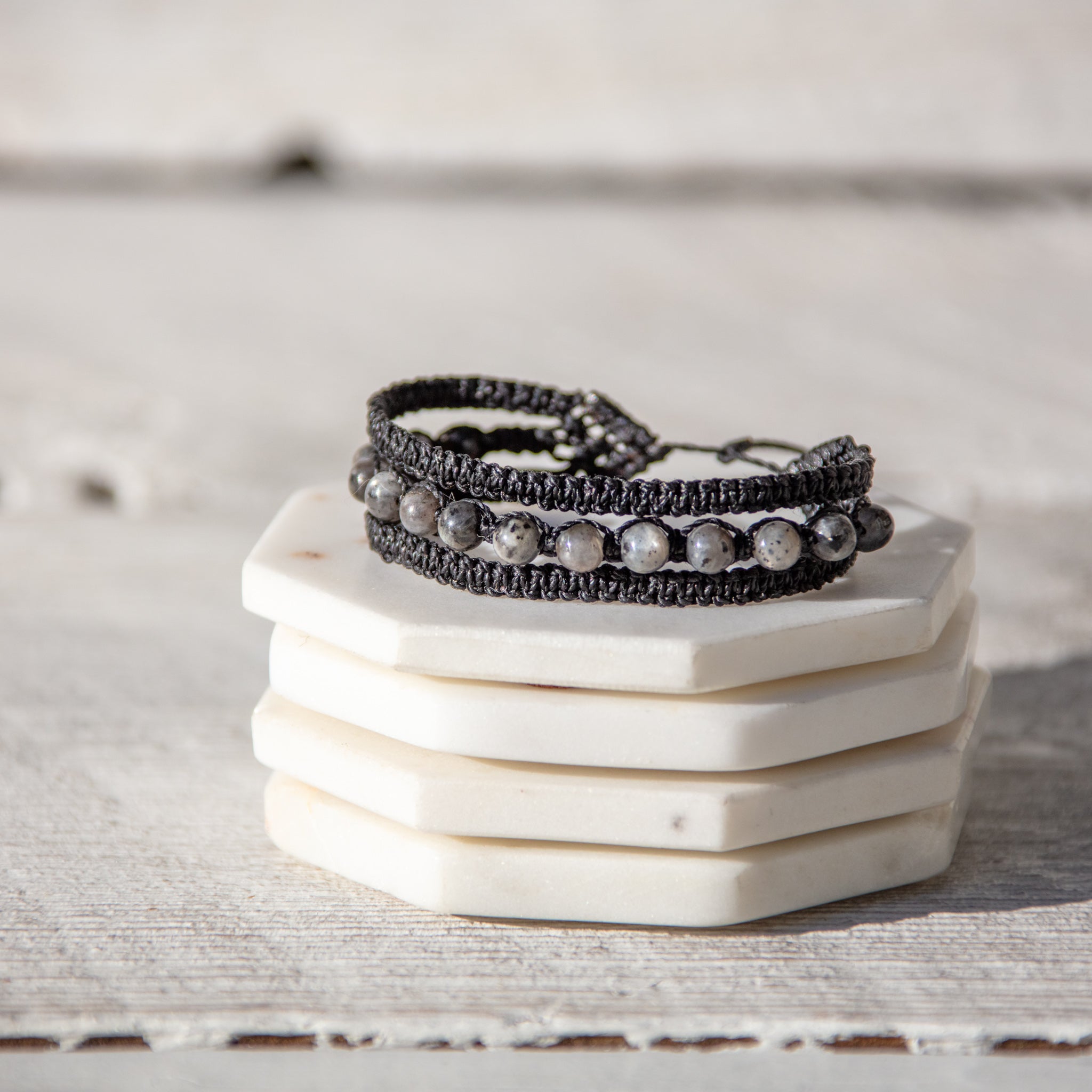 larvikite earthy embrace bracelet