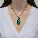 Malachite-Chrysocolla & Amazonite Mystic Duet Necklace