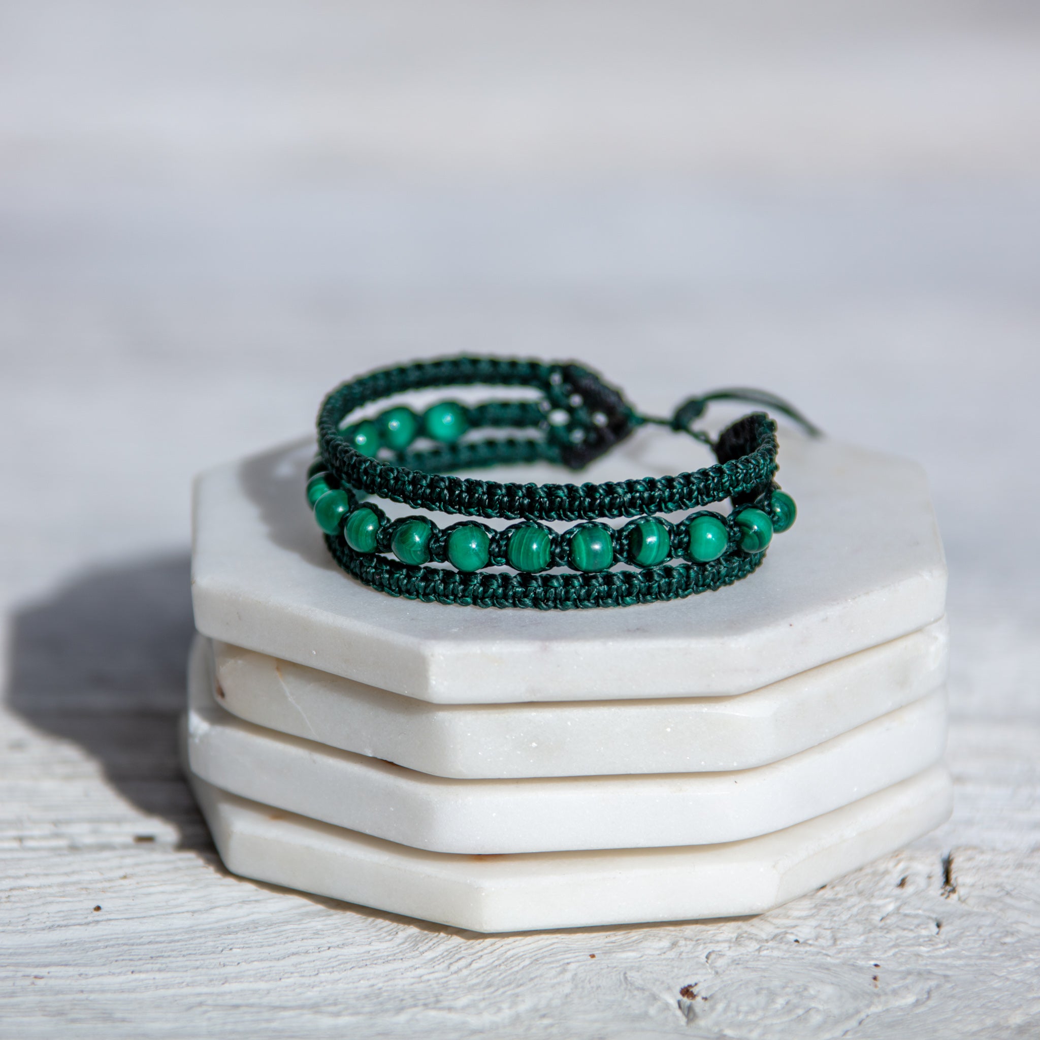 malachite stone earthy embrace bracelet 