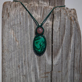 Malachite & Strawberry Quartz Mystic Duet necklace