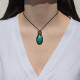 Malachite & Strawberry Quartz Mystic Duet necklace