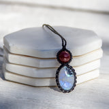 Rainbow Moonstone-Tourmaline & Carnelian Mystic Duet