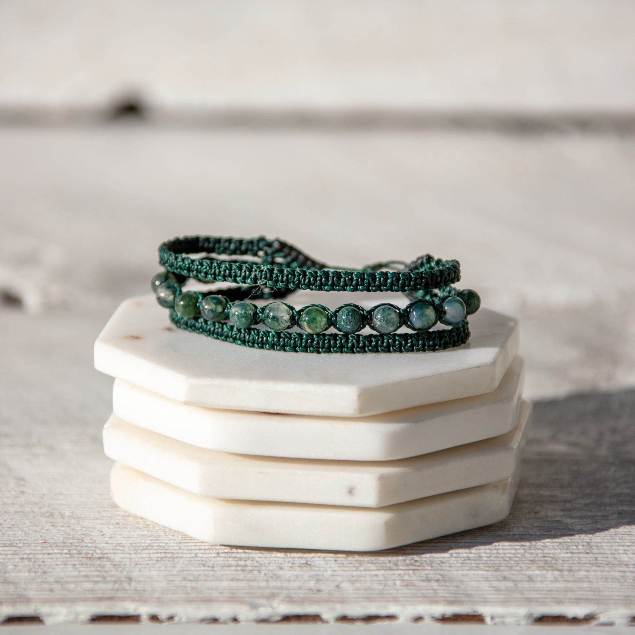 moss agate crystal earthy embrace bracelet