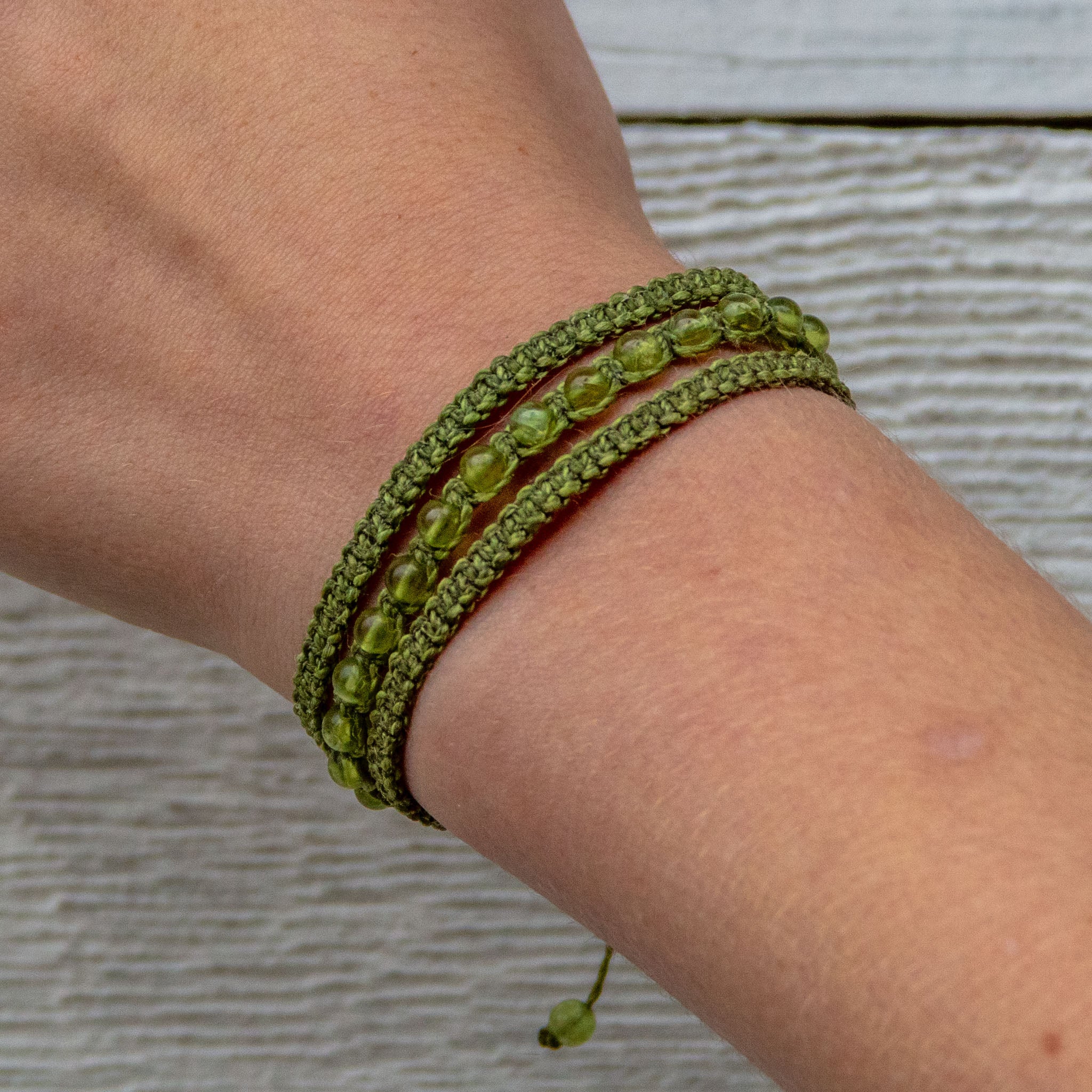peridot earthy embrace bracelet