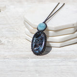 pietersite aquamarine mystic duet necklace piece