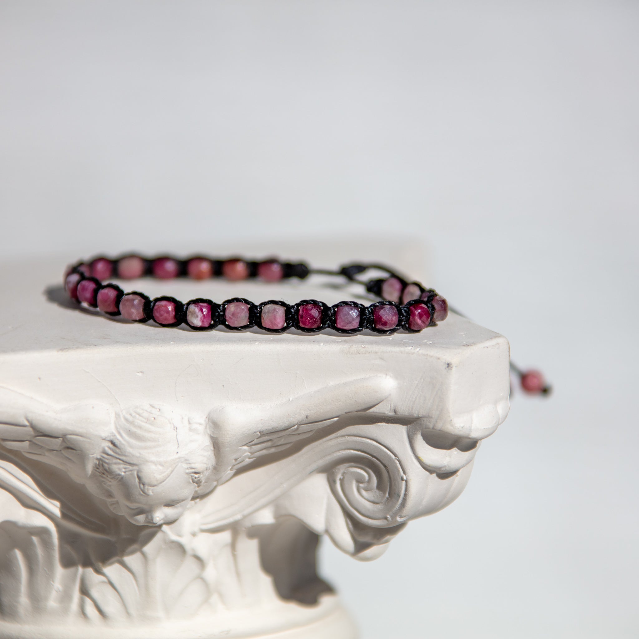 pink tourmaline beads bling bijou bracelet