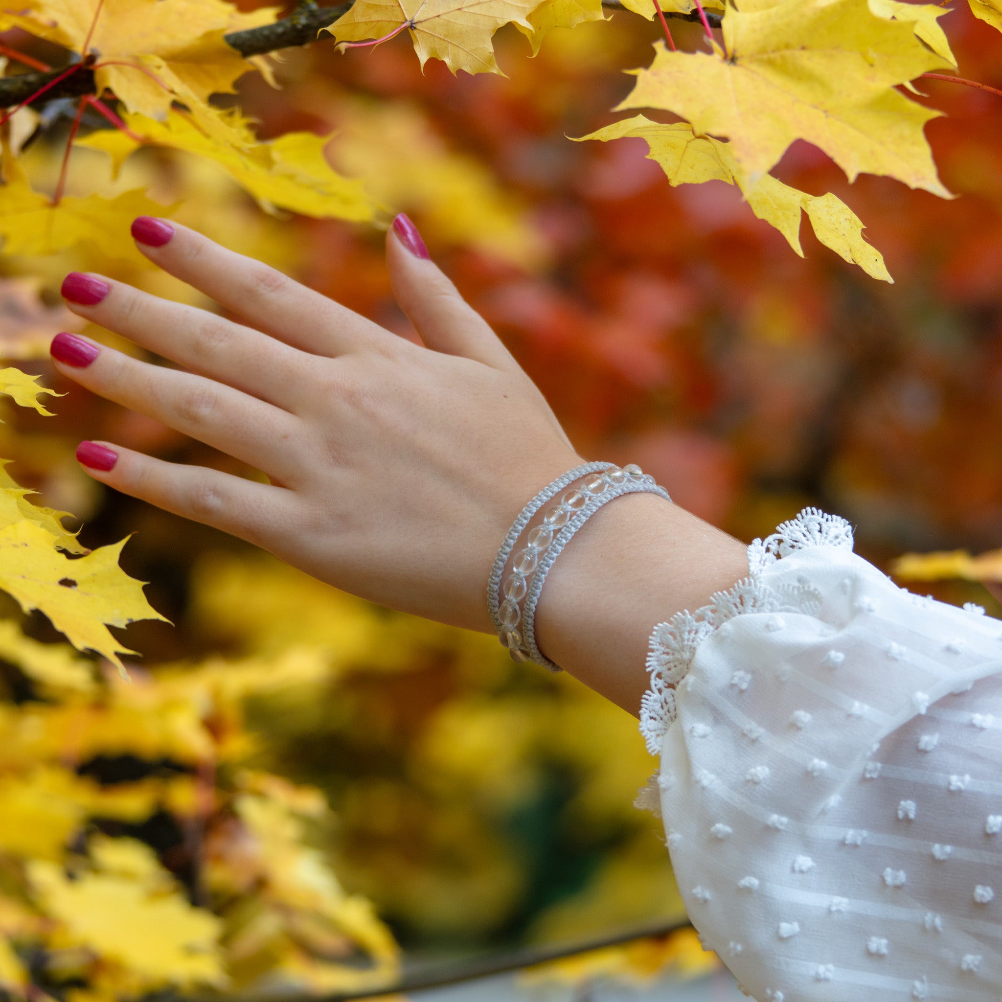 clear quartz earthy embrace bracelet