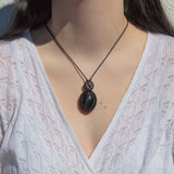 Rainbow Obsidian & Tourmalinated Quartz Mystic Duet Necklace