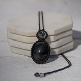 Rainbow Obsidian & Tourmalinated Quartz Mystic Duet Necklace