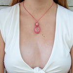 rose quartz pink opal mystic duet necklace
