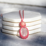 rose quartz pink opal stone necklace