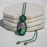 Ruby Zoisite & Burmese Jade Mystic Duet Necklace