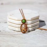 agatized coral mystic duet necklace
