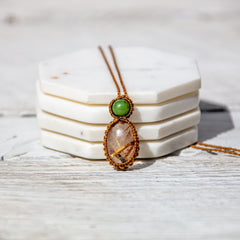 agatized coral mystic duet necklace
