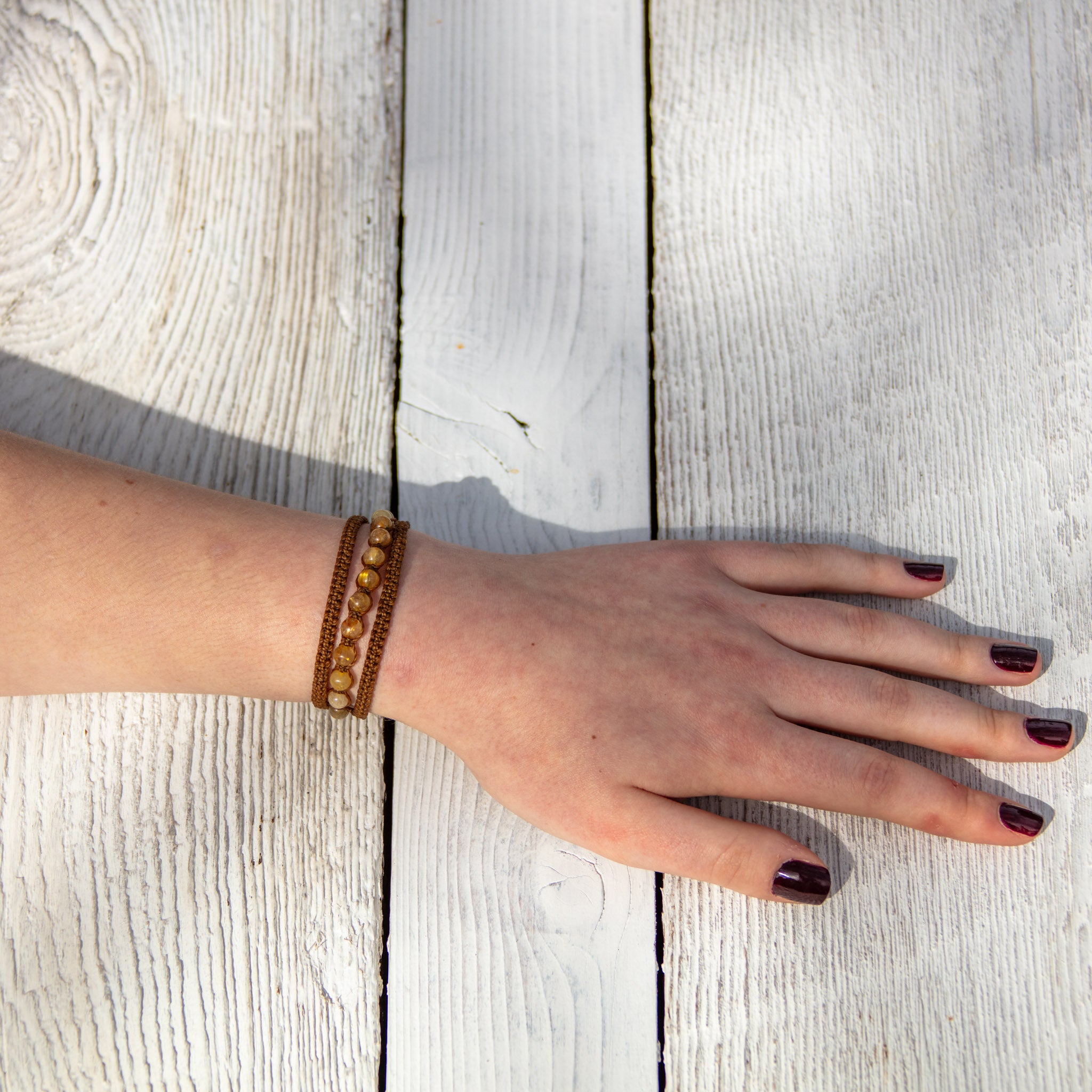 rutilated quartz earthy embrace bracelet piece