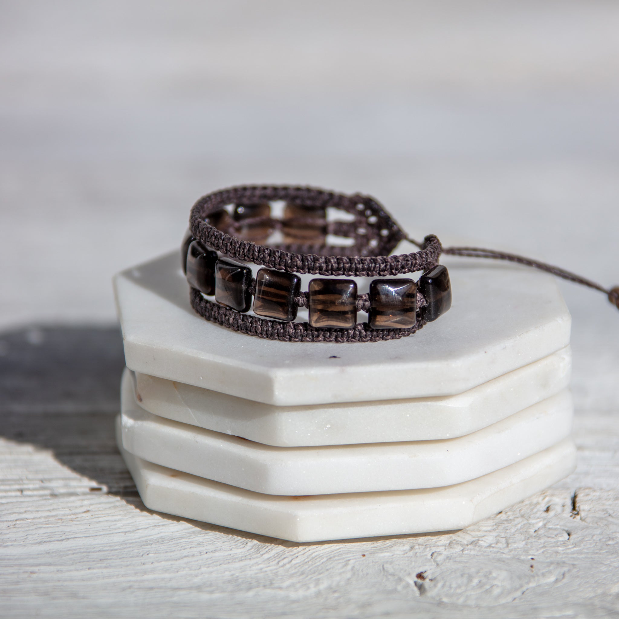 smoky quartz earthy embrace bracelet