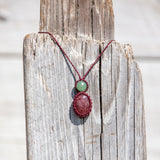 Strawberry Quartz & Aventurine Mystic Duet necklace