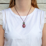 strawberry quartz aventurine mystic duet necklace
