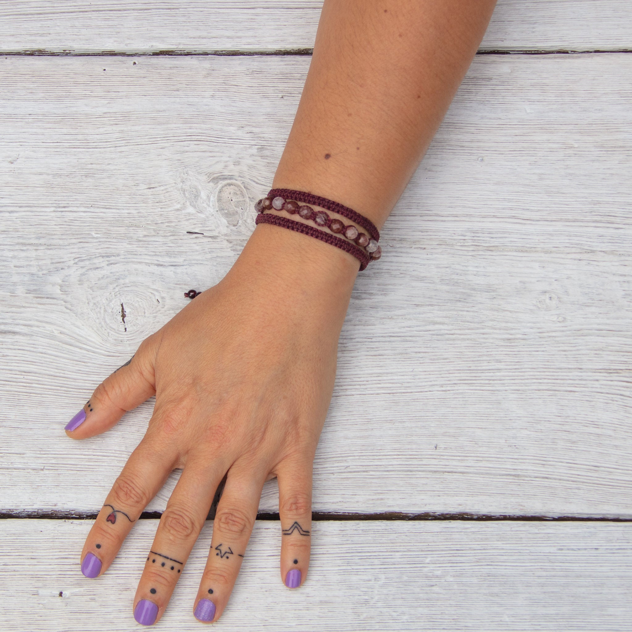 strawberry quartz earthy embrace bracelet