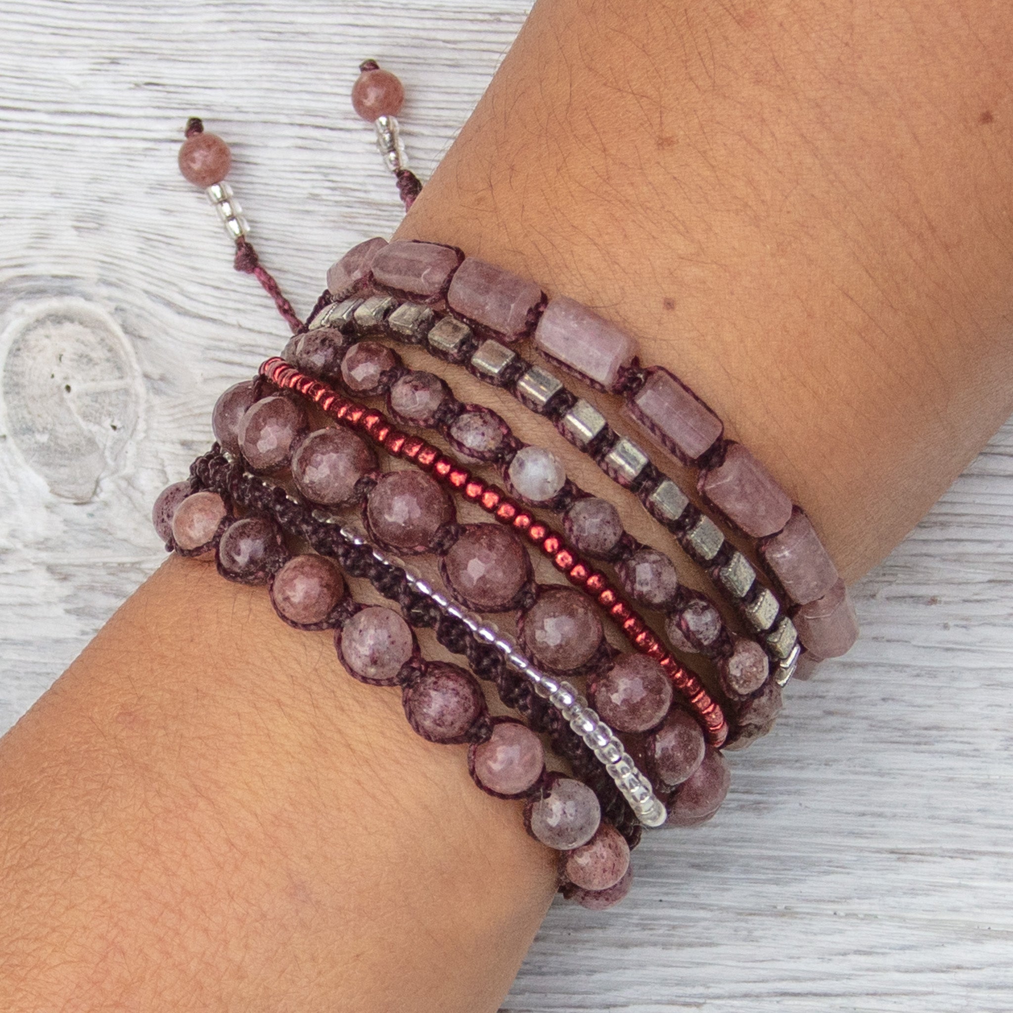 strawberry quartz never too much bracelet piece