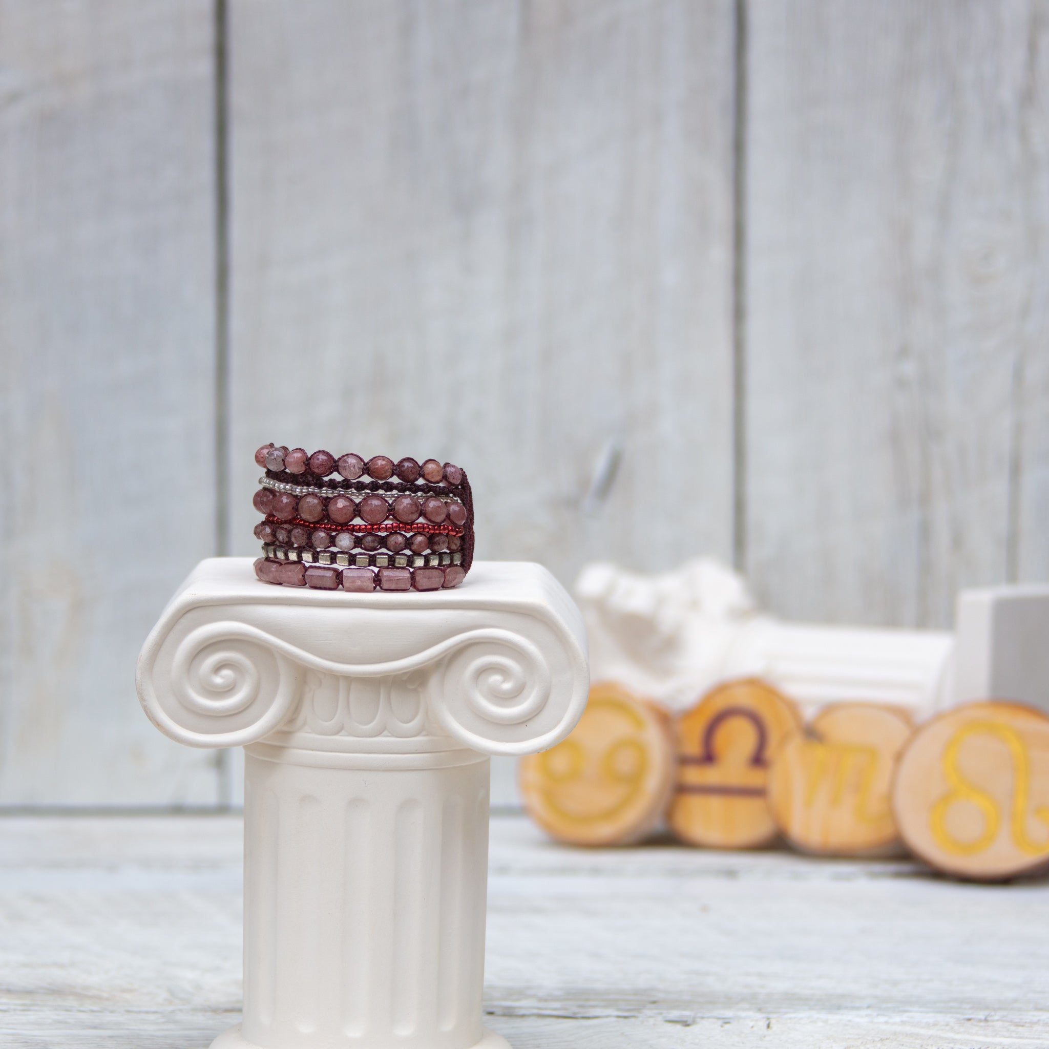 strawberry quartz never too much bracelet