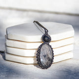 Tourmalinated Quartz & Black Tourmaline Mystic Duet necklace