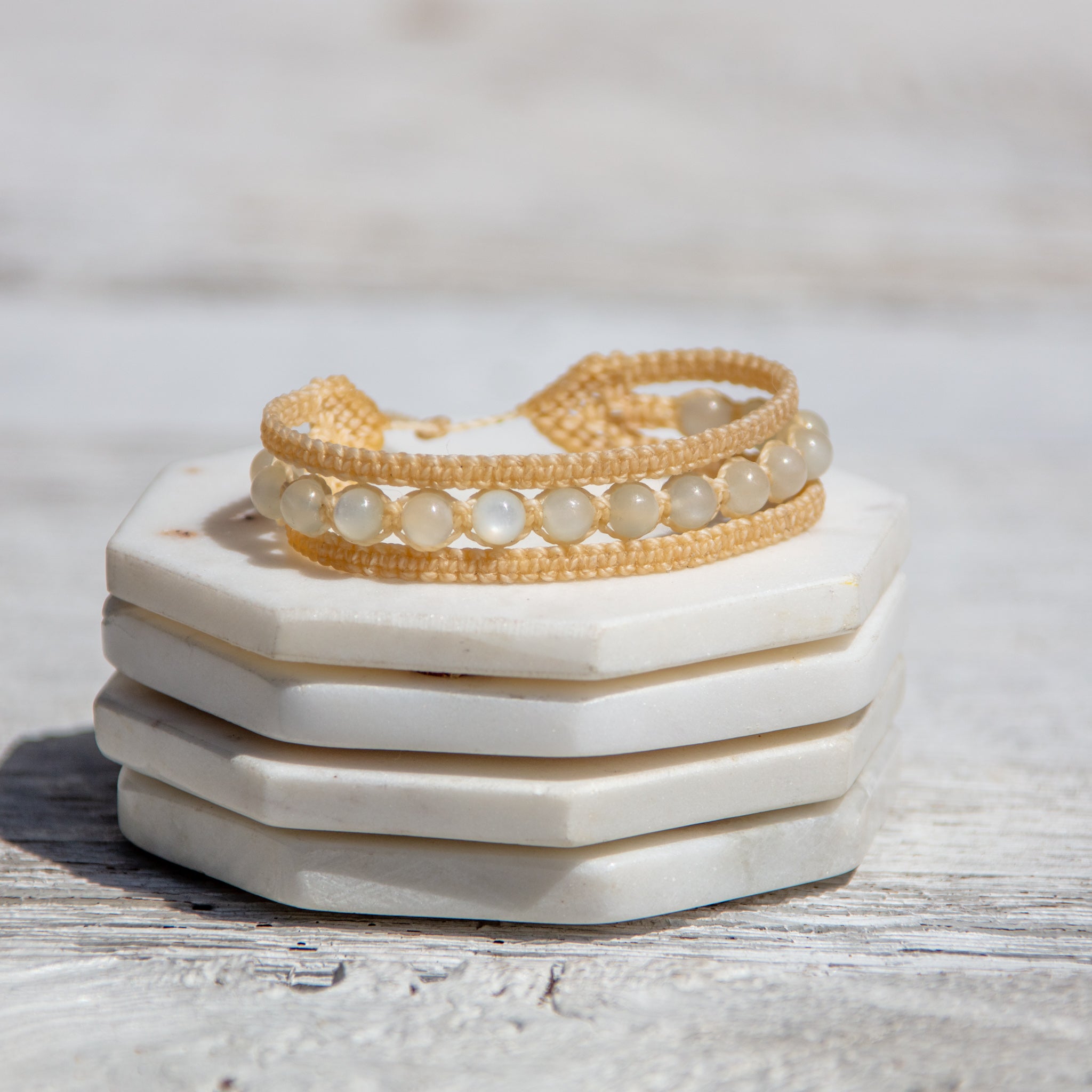 white moonstone earthy embrace bracelet
